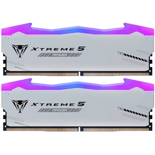 Оперативная память Patriot Viper Xtreme 5, DDR5, 48GB (2x24GB), 6000MHz, CL30, DIMM, с радиаторами, RGB, серебристый