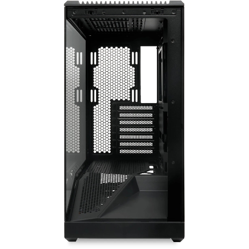 Компьютерный корпус без блока питания HSPD F711-TGbK, Panoramic Full Tower, Black, TG, 0.7 SPCC, no fans ATX, mATX, mITX 190/420/280мм 2x2.5