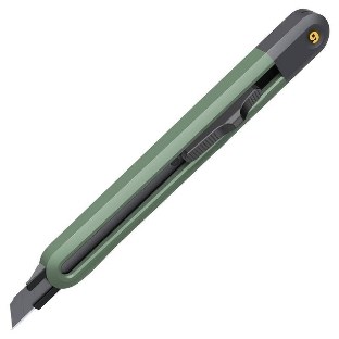 Технический нож Home Series Green Deli HT4009L ширина лезвия 9мм, эксклюзивный дизайн, корпус из высококачественного софттач пластика