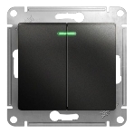 Механизм выключателя 2-кл. СП Glossa 10А IP20 10AX с подсветкой антрацит SchE GSL000753
