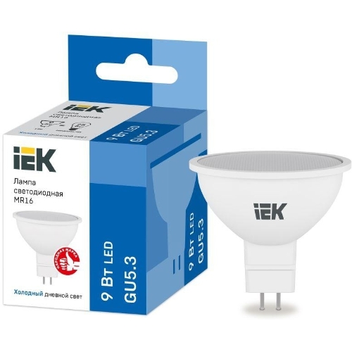 Лампа светодиодная IEK LLE-MR16-9-230-65-GU5 MR16 софит 9Вт 230В 6500К GU5.3