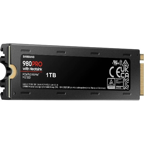 Накопитель SSD Samsung 980 PRO, 1TB, PCIe 4.0 x4, M.2 2280, NVMe, R/W 7000/5000, с радиатором