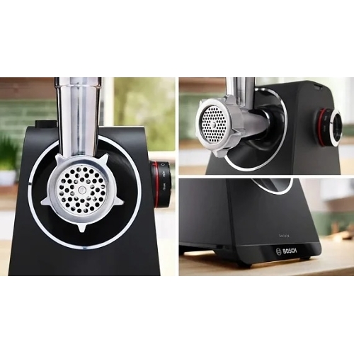 Мясорубка электрическая Bosch MFWS640B черный, 2100 Вт, 3.5 кг/мин, реверс, насадки - 9