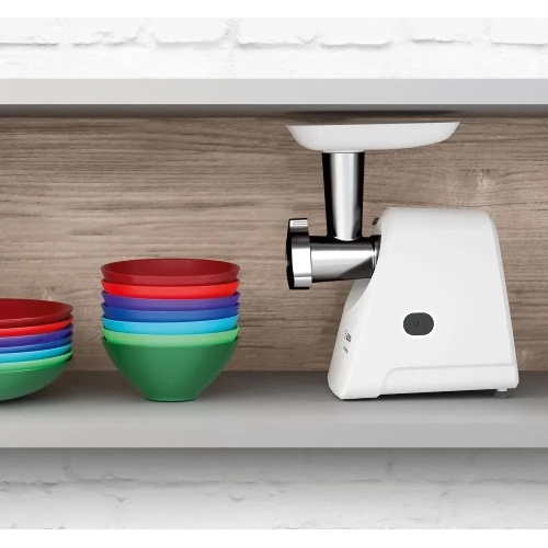 Мясорубка электрическая Bosch MFW2510W белый, 1500 Вт, 1.7 кг/мин, защита от перегрузки, насадки - 3