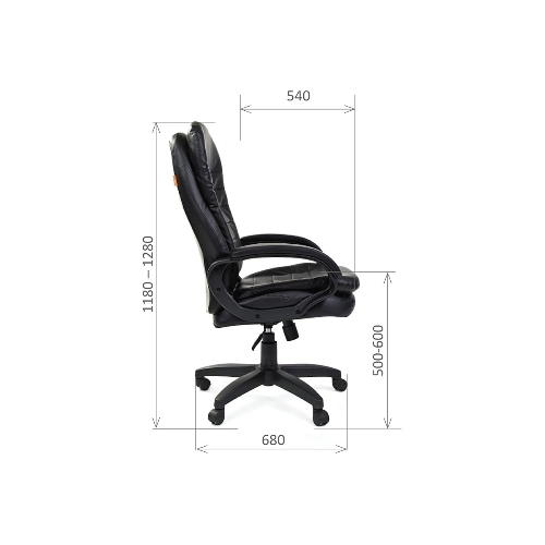 Кресло Chairman 795 LT черный, экокожа, 120 кг, механизм качания