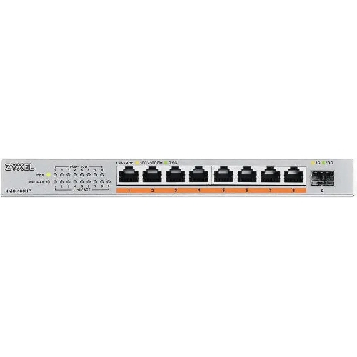 Коммутатор Zyxel XMG-108HP-EU0101F (L2) 8x2.5 Гбит/с 1SFP+ 8PoE++ 100W неуправляемый