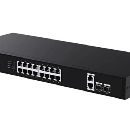 Коммутатор неуправляемый Tenda TEG1120P-16-250W PoE, 18 портов, 18x1 Гбит/с, PoE 16х30 Вт (до 250Вт), SFP 2x1 Гбит/с