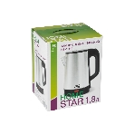 Чайник электрический Homestar HS-1041 1.8 л, 1500 Вт, нержавейка, стальной/черный