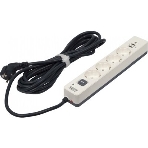 Сетевой фильтр Powercom SP-01 USB2A1CW 3,0М 3.0 м, 4 розетки, белый/серый, коробка