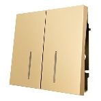 Выключатель LEZARD 704-3688-112QC 2-кл. с индик. СП ZIMA IP20 10А безвинт. зажим, зол.