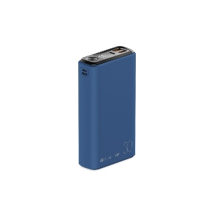 Портативный аккумулятор OLMIO QS-30, 30000mAh, 22.5W, QuickCharge3.0/PowerDelivery, LCD, темно-синий
