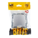 Розетка 1-местная IEK BRITE РСбш10-3-БрА (BR-R16-16-K47) с заземлением, с защитными шторками и крышкой, 16А IP20, алюминий