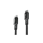 Кабель OLMIO MASTER, Type-C - Type-C, 60W 3A, 1.2м, тканевая оплетка, черный