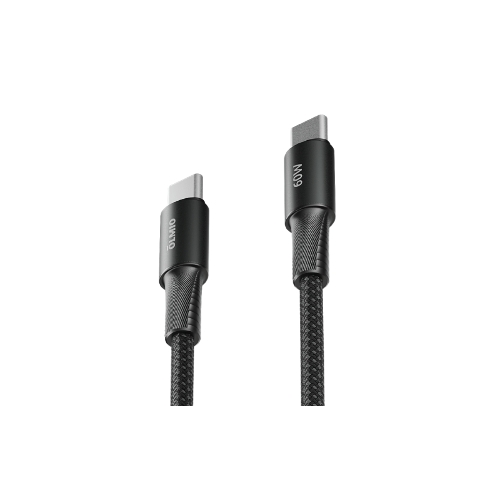 Кабель OLMIO MASTER, Type-C - Type-C, 60W 3A, 1.2м, тканевая оплетка, черный