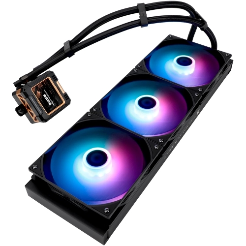 Водяное охлаждение для процессора Thermalright Frozen Warframe 420 ARGB (420мм, LED, Black, ARGB/Fans: 3x140мм, 88.7CFM, 29.8dBA, 1750RPM/Pump height 60мм, 23dBA, 3000RPM, Rad thickness 27мм/S: 1851, 1700, 1200, 115X, 2011, 2066, AM5, AM4)