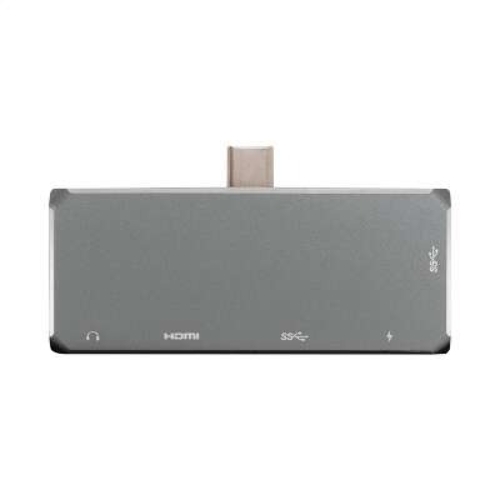 USB-концентратор 5-в-1 ExeGate DUB-31C/PD/HA (кабель-адаптер USB Type-C --> 1xUSB3.0 + Type-C DATA (480Mb/s) + PD 100W + HDMI 4K@30Hz + Audio, Plug&Play, подходит для iPad Pro и мобильных телефонов, серый)