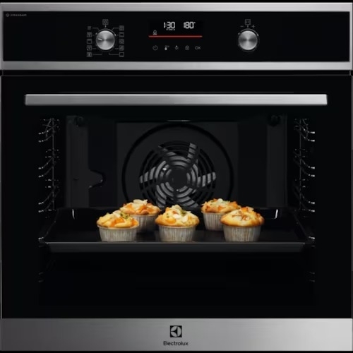 Духовой шкаф электрический Electrolux с конвекцией, приготовление на пару, объем 72 л, 10 режимов, автопрограммы, очистка пиролитическая, 3 стекла в дверце, направляющие проволочные + телескопические (1 уровень)