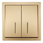 Выключатель LEZARD 704-3688-112QC 2-кл. с индик. СП ZIMA IP20 10А безвинт. зажим, зол.