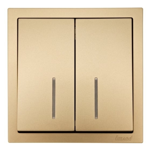 Выключатель LEZARD 704-3688-112QC 2-кл. с индик. СП ZIMA IP20 10А безвинт. зажим, зол.