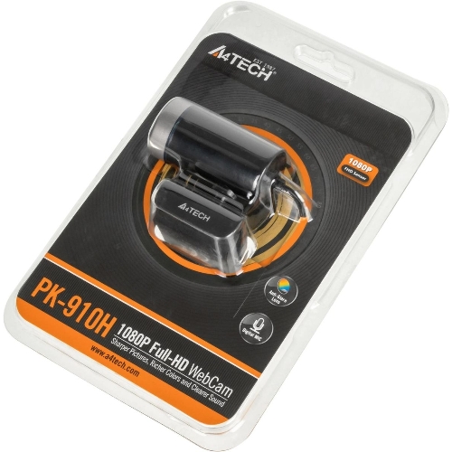 Веб-камера A4Tech PK-910H 1920x1080, 30 кадр/с, USB Type-A, микрофон (шумоподавление), универсальное крепление