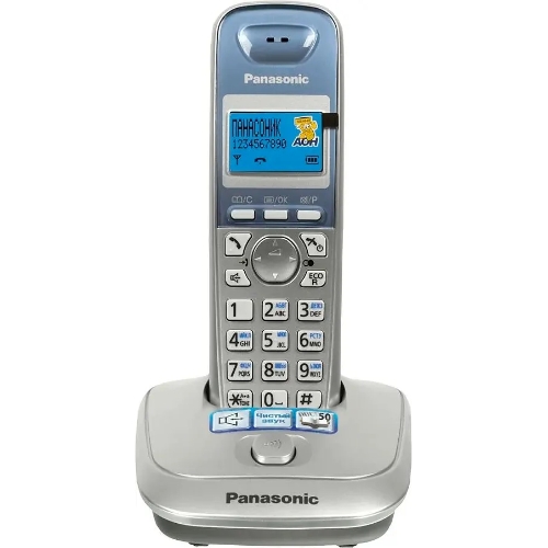 Телефон беспроводной (DECT) Panasonic KX-TG2511RUS (серебристый) АОН, Caller ID,спикерфон на трубке,переход в Эко режим одним нажатием