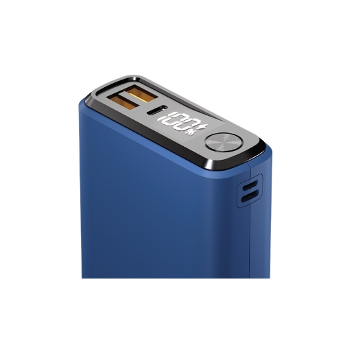 Портативный аккумулятор OLMIO QS-30, 30000mAh, 22.5W, QuickCharge3.0/PowerDelivery, LCD, темно-синий