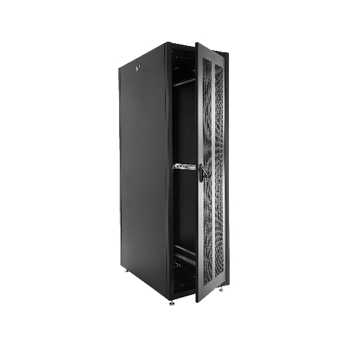 Шкаф серверный напольный ЦМО ШТК-Э, IP20, 48U, 2254х600х1000 мм (ВхШхГ), дверь: перфорация, боковая панель: сплошная, разборный, черный
