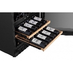Встраиваемы е винный шкаф Gorenje WCU68F6BG4WF, объем 138 л, вместительность 46 бутылок, 4 полки, цифровой дисплей, Wi-Fi, LED освещение, защита от УФ-излучения, энергоэффективность А+, черный