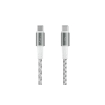 Кабель OLMIO MASTER, Type-C - Type-C, 60W 3A, 1.2м, тканевая оплетка, белый