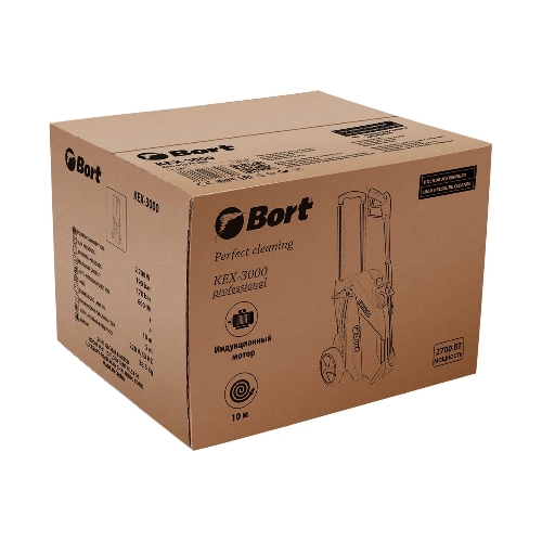 Мойка высокого давления Bort KEX-3000 91276308 3000 Вт, максимальное давление 160 бар, рабочее давление 130 бар, 7,5 л/мин, 7.3 кг, набор аксессуаров 3 шт