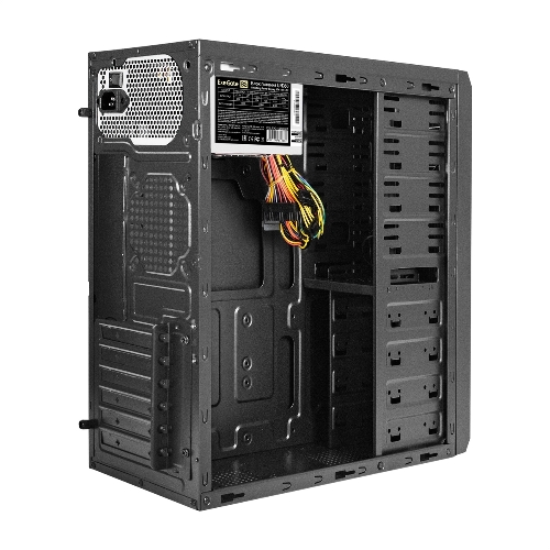 Компьютерный корпус Miditower ExeGate UN-605B Black, ATX, (UN350, 120мм), 2*USB, Audio, замок блокировки кнопки питания