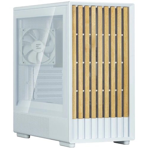 Компьютерный корпус Zalman P10 NAMU, MATX, белый, WINDOW, FRONT COVER WALNUT, 2x3.5