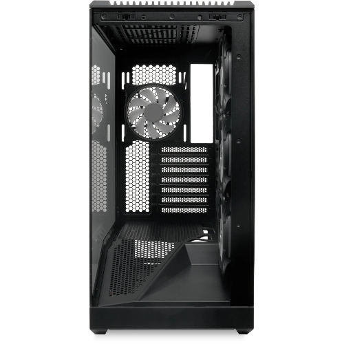 Компьютерный корпус без блока питания HSPD F711-TGbK-ARGB, Panoramic Full Tower, черный, TG, 0.7 SPCC, 4x120мм ARGB ATX, mATX, mITX 190/420/280мм 2x2.5