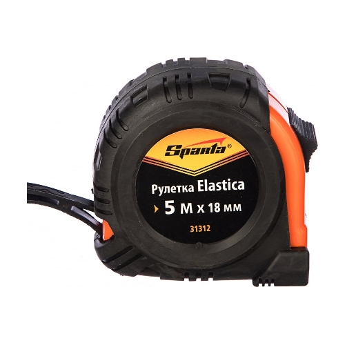 Рулетка Sparta elastica 5 мх18 мм обрезиненный корпус