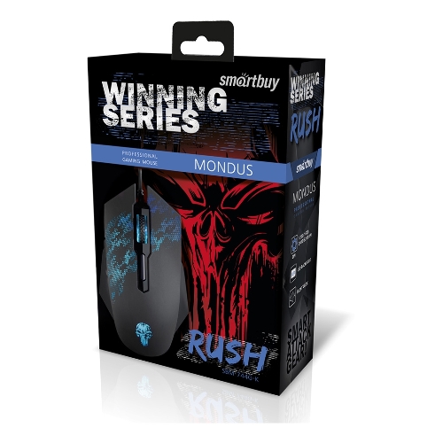 Мышь проводная игровая Smartbuy (SBM-744G-K) RUSH черная