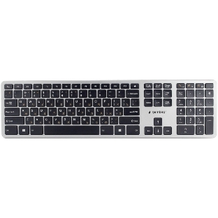 Клавиатура беспроводная Gembird KBW-3, USB, серебристый/черный