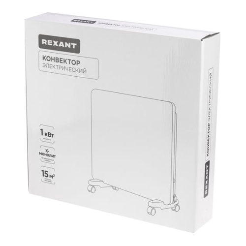 Конвектор электрический Rexant 60-0096, белый, 1000 Вт, 15 м2, механический термостат
