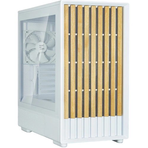 Компьютерный корпус Zalman P10 NAMU, MATX, белый, WINDOW, FRONT COVER WALNUT, 2x3.5