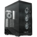 Компьютерный корпус без блока питания HSPD F711-TGbK-ARGB, Panoramic Full Tower, черный, TG, 0.7 SPCC, 4x120мм ARGB ATX, mATX, mITX 190/420/280мм 2x2.5