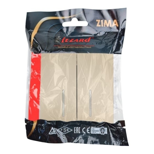 Выключатель LEZARD 704-3688-112QC 2-кл. с индик. СП ZIMA IP20 10А безвинт. зажим, зол.