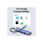 Сетевой адаптер Vention USB 3.0 M/Gigabit Ethernet RJ45+OTG хаб 3xUSB Синий - 0.15м.