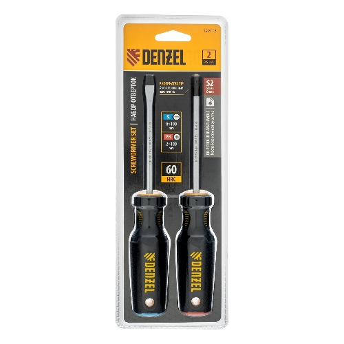 Набор отверток Denzel 2 шт., PH+SL, S2, 3к рукоятка