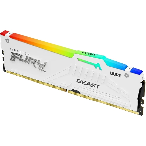 Оперативная память Kingston Fury Beast, DDR5, 32Gb (1x32GB), 5600MHz, CL36, DIMM, радиатор, RGB, белый