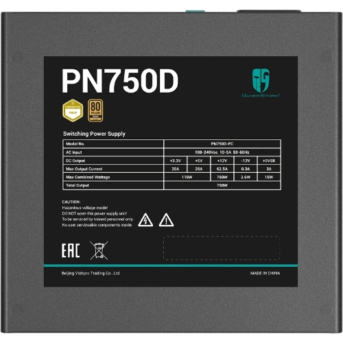 Блок питания Deepcool/GamerStorm PN750D, 750Вт, 80 PLUS Gold, 120мм, черный