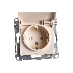 Механизм розетки 1-м СП AtlasDesign 16А IP20 с заземл. защ. шторки с крышкой беж.