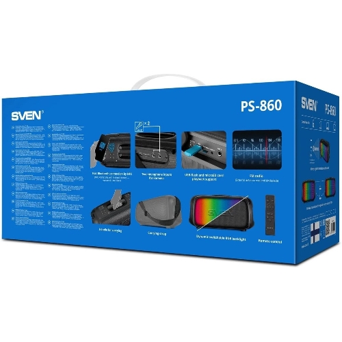 Портативная колонка SVEN PS-860 черный 100W 1.0 BT/3.5Jack 5400mAh
