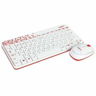 Комплект клавиатура+мышь Logitech MK240 Nano беспроводной, USB, 1000 DPI, белый