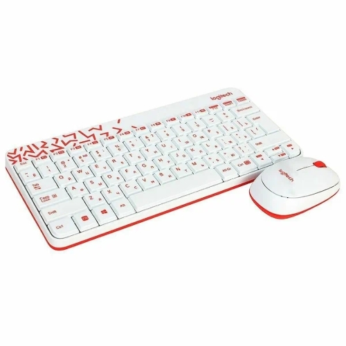 Комплект клавиатура+мышь Logitech MK240 Nano беспроводной, USB, 1000 DPI, белый