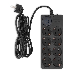 Сетевой фильтр Ippon BK-8-EU-3-10-B 3 м, 8 розеток, черный, коробка