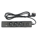 Бытовой удлинитель PowerCube, 3 р с/з вык.,3USB, 3500 Вт, 16А, 1.9 м, 3x1,0 черный PC-6B-2M